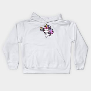 Badminton Unicorn Olympics 🦄 - Smash It! Kids Hoodie